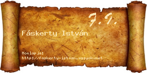 Fáskerty István névjegykártya
